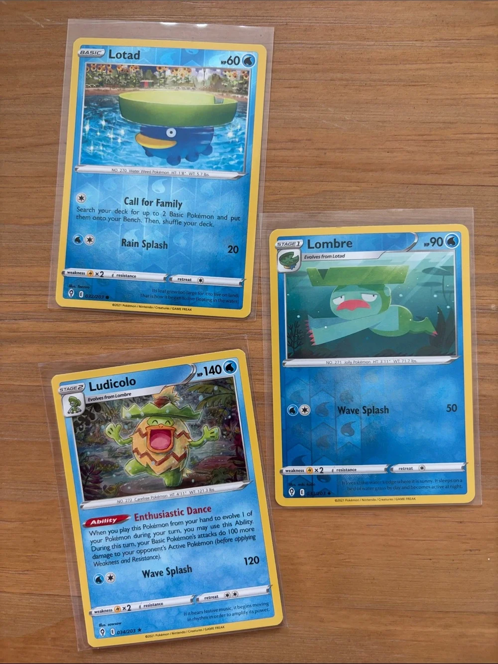 Lotad, Lombre & Ludicolo Evolution Lot | 3 Pokémon Cards ✨5/$25✨